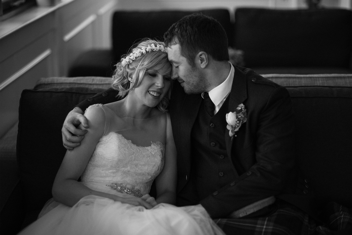 winter wedding Killearn Village Hall photographer