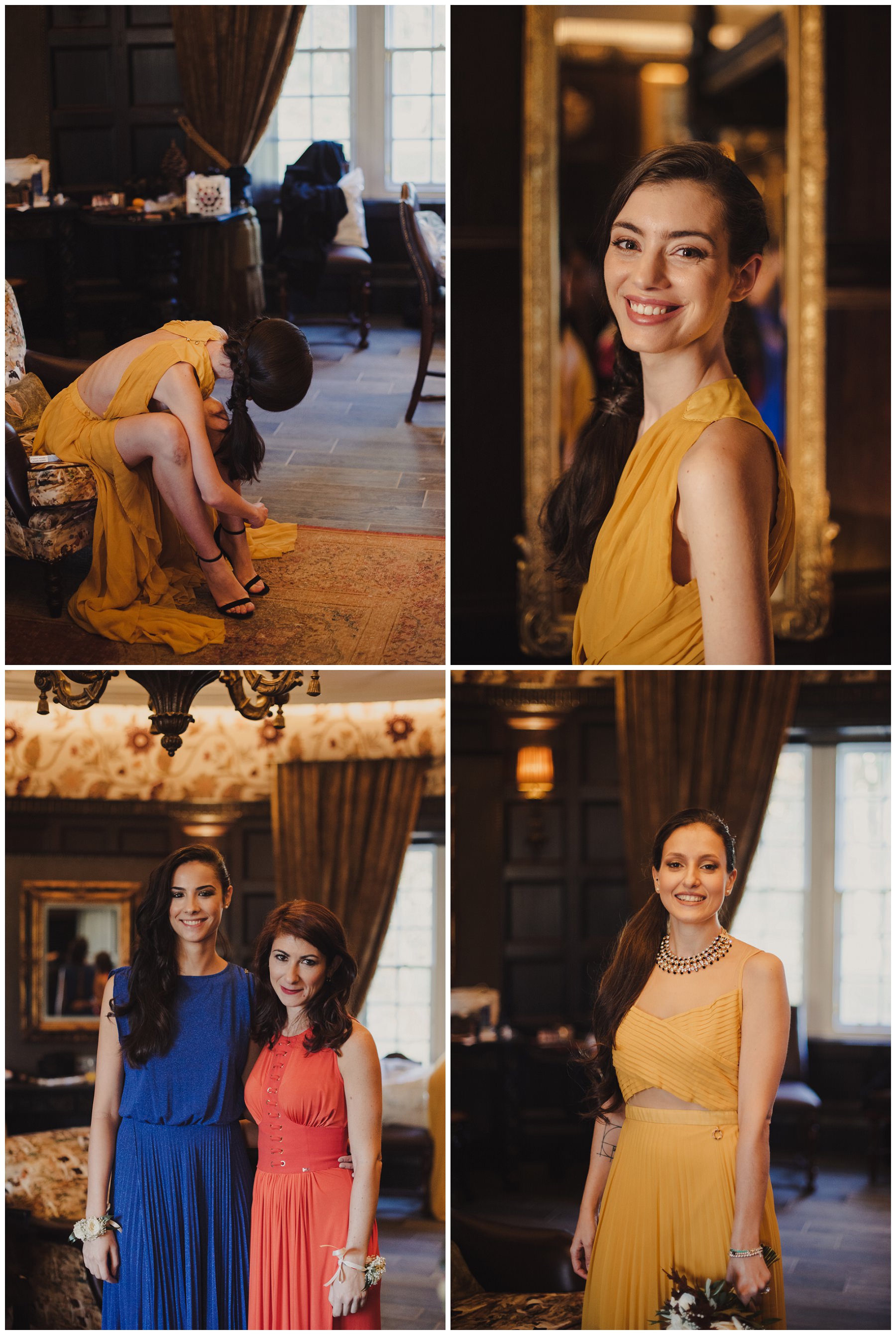 bridesmaids yellow dresses