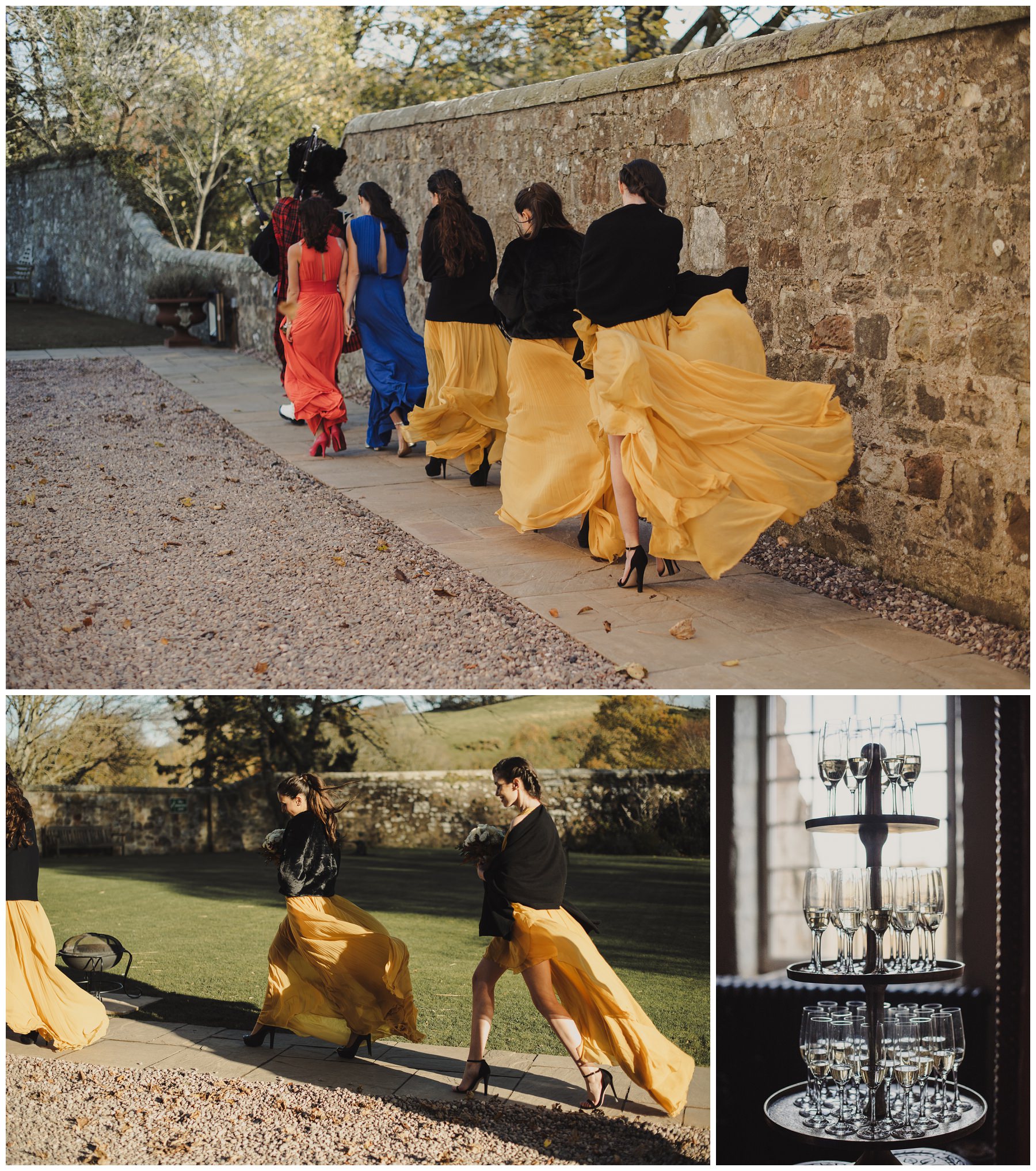 windy day at the wedding
