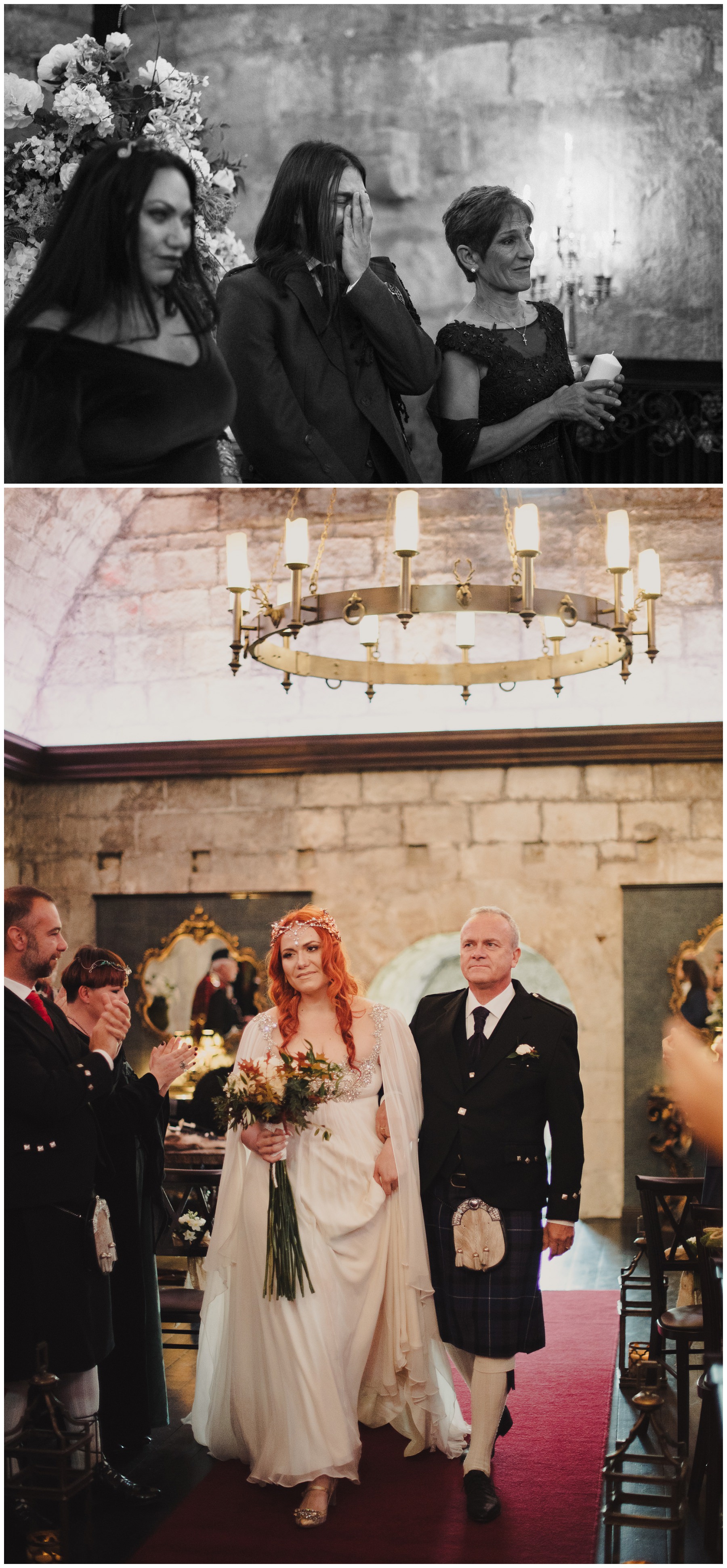 bride arriving with her dad