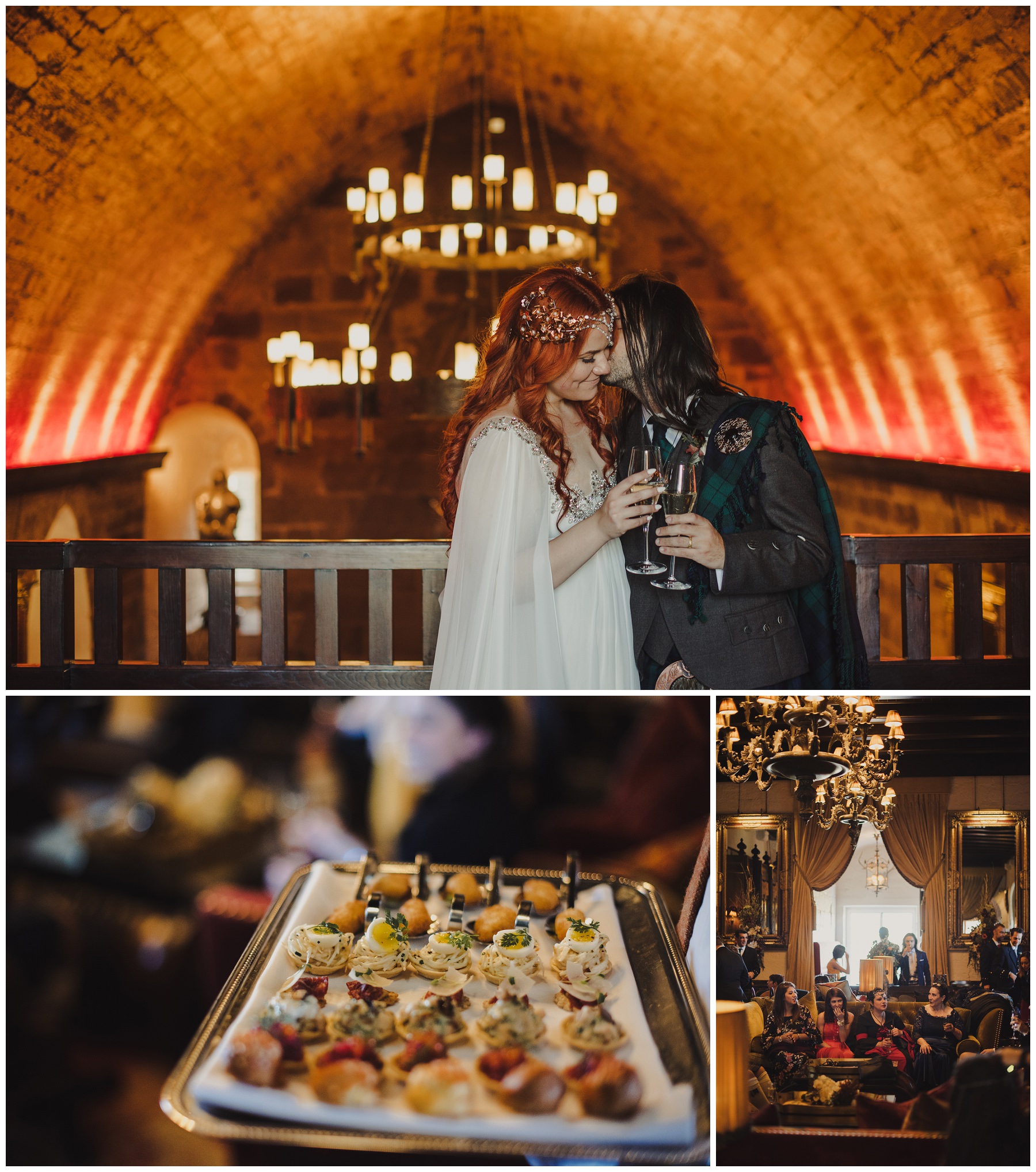 canapes at wedding reception
