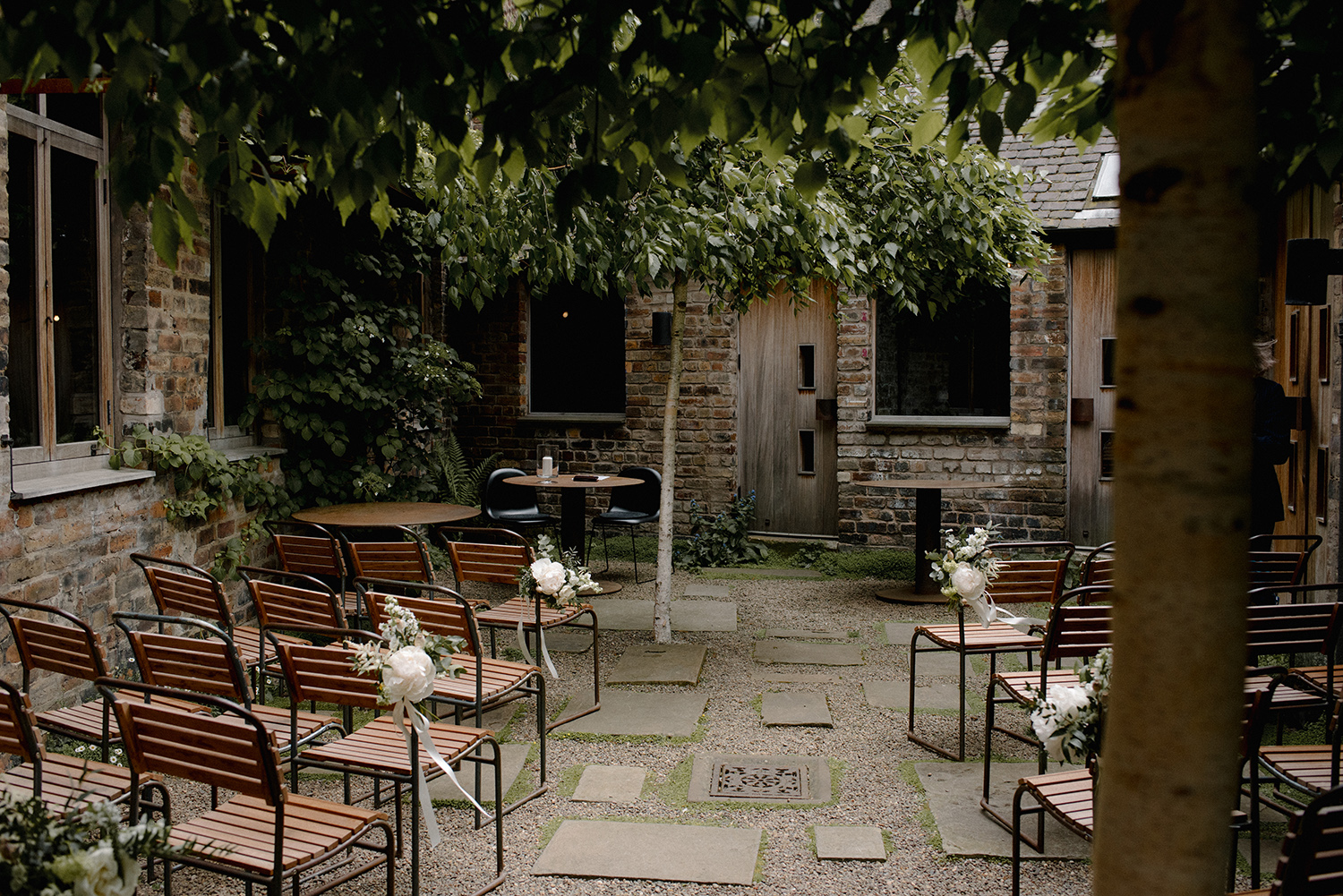 Courtyard at the Timberyard restaurant in Edinburgh.