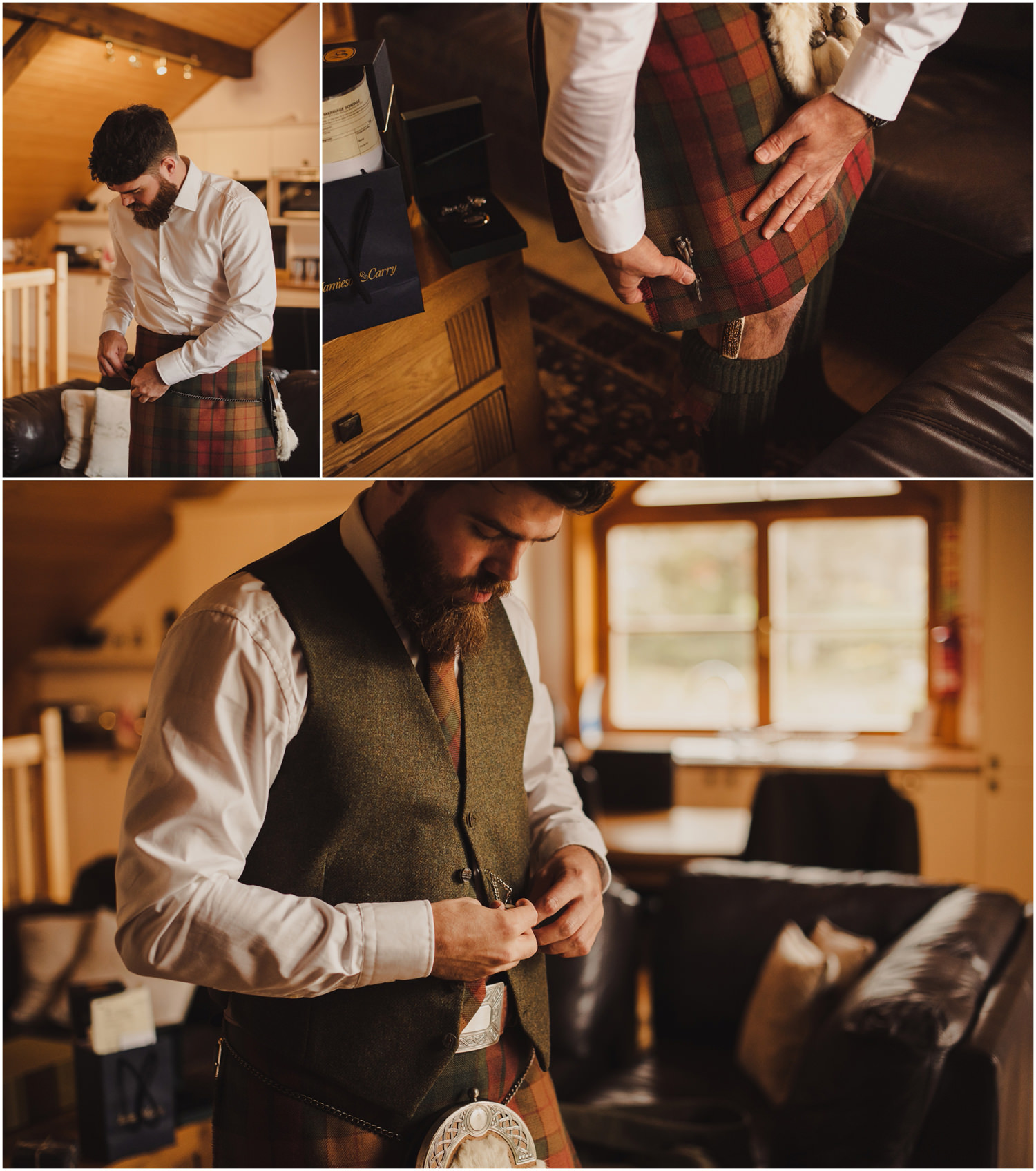 groom getting ready at glen clova