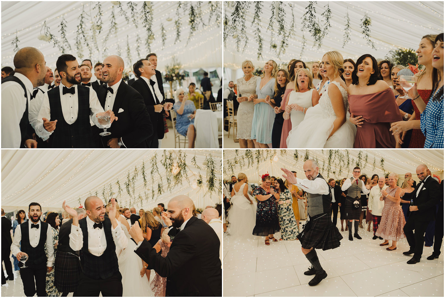 bride and groom dancing