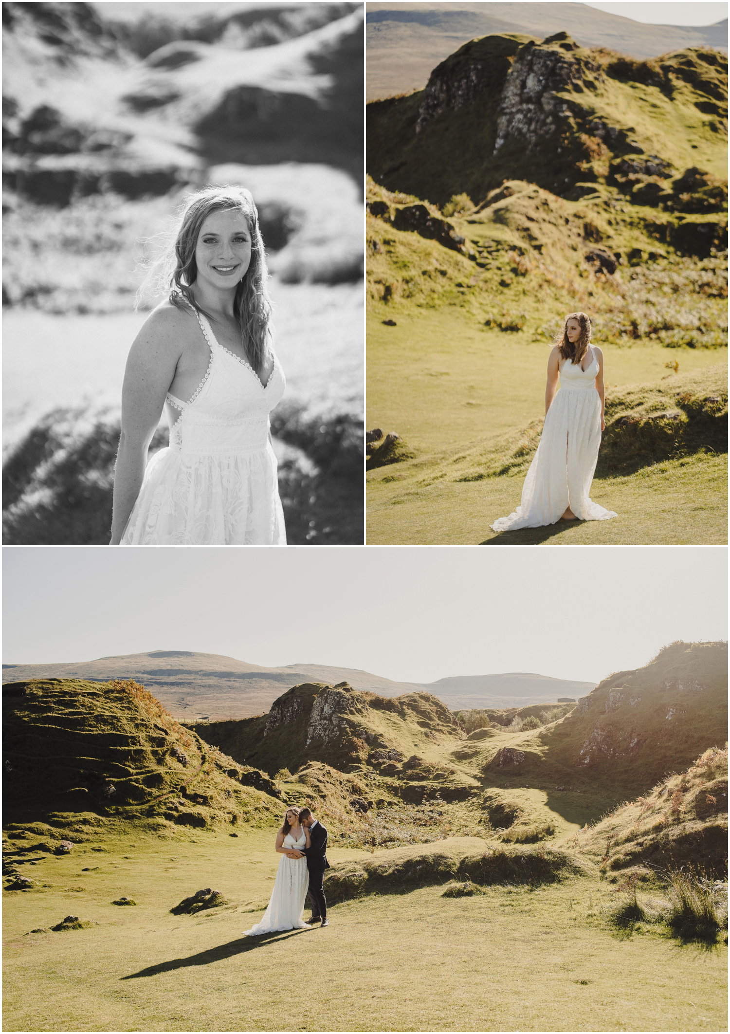 bridal portrait in isle of skye fairy glen
