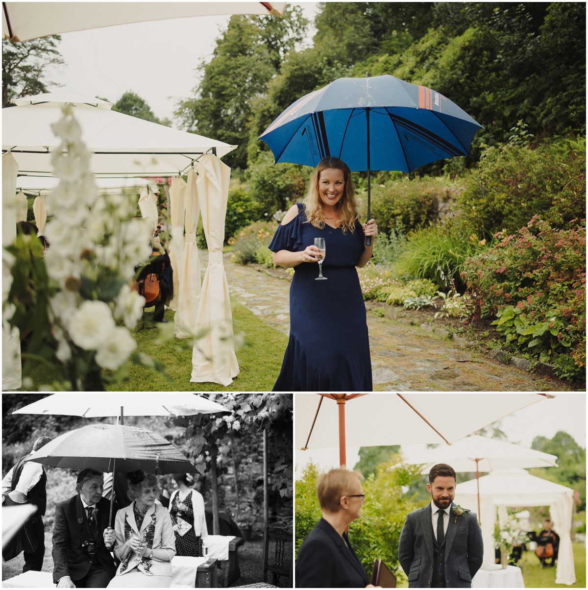 wedding ceremony in the rain