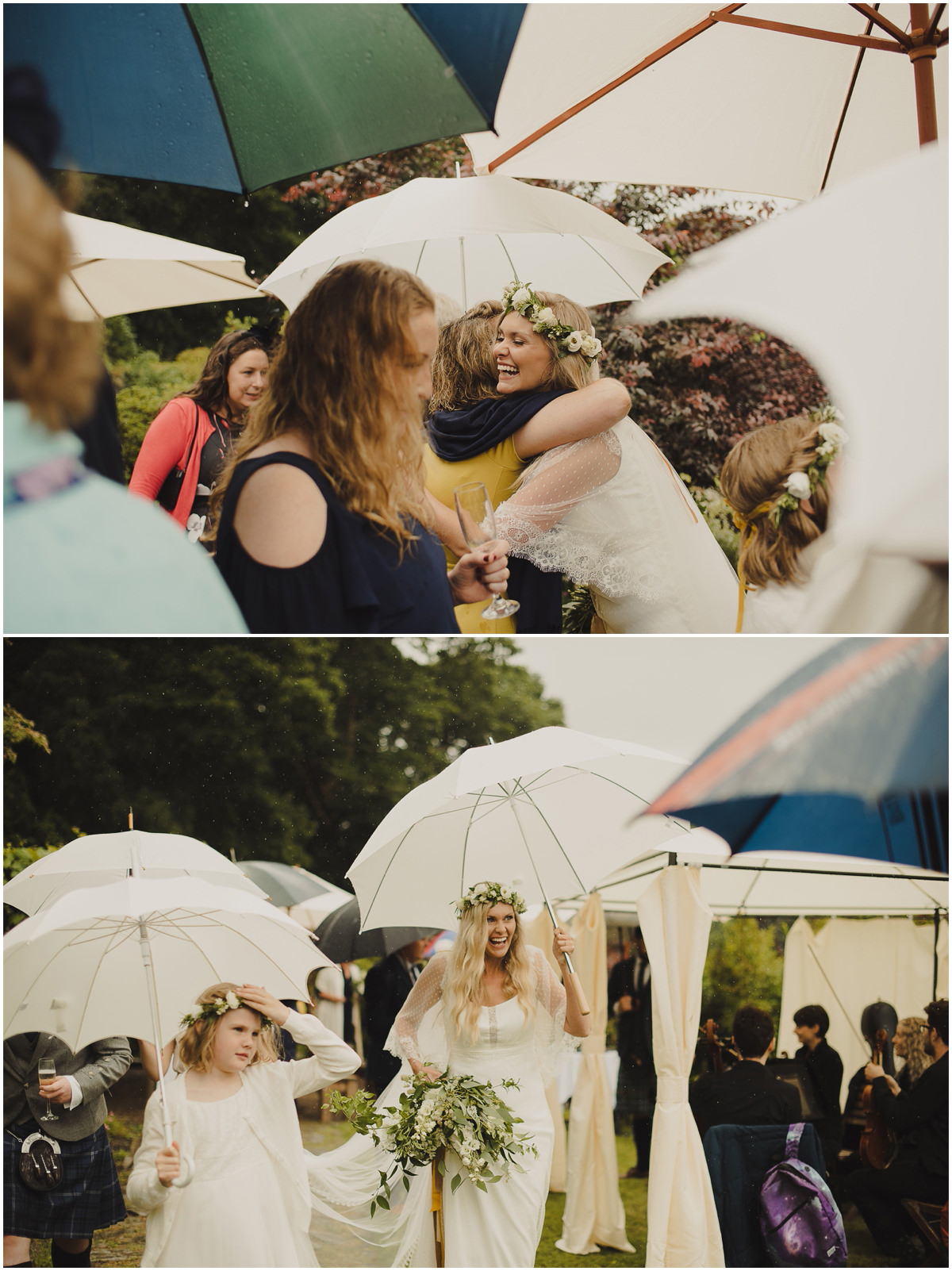 rainy wedding photos scotland