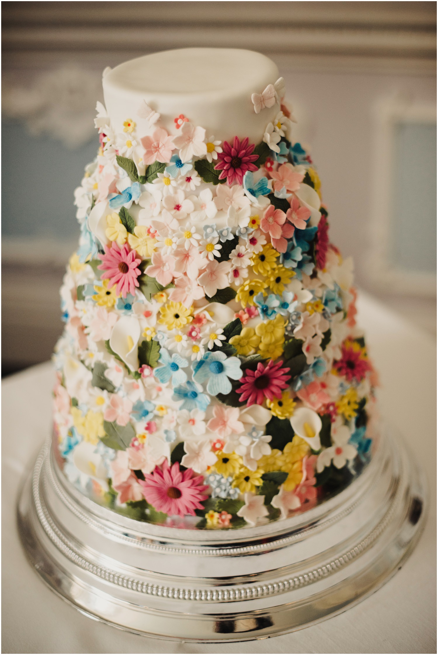 floral wedding cake