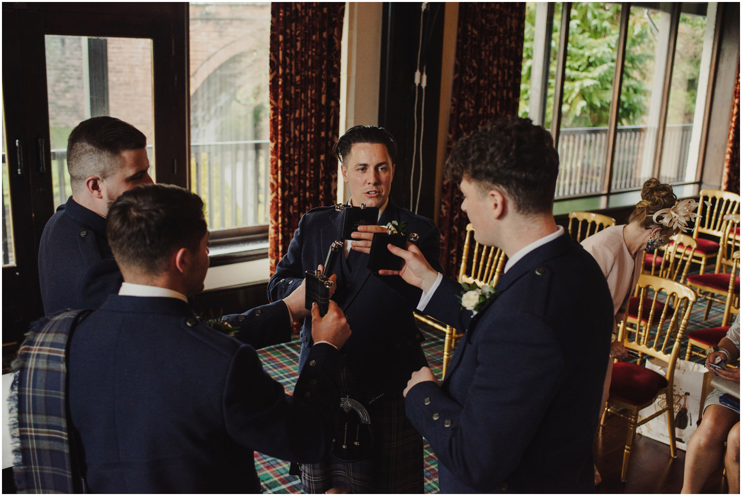 whisky toast before wedding ceremony
