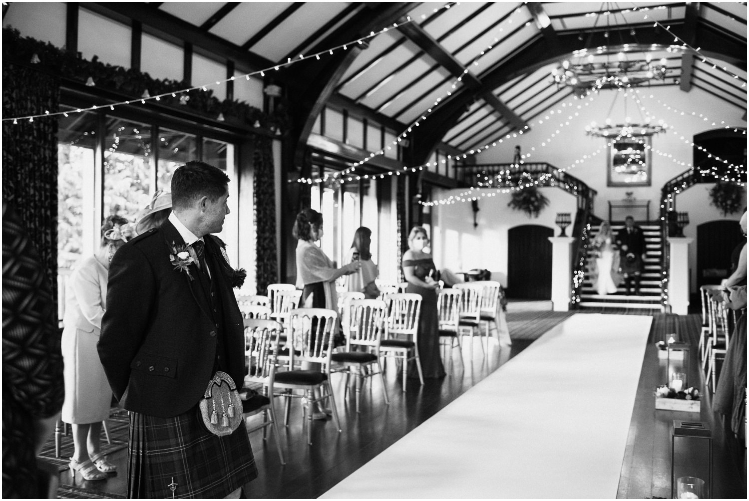 groom looking at the bride brig o'doon