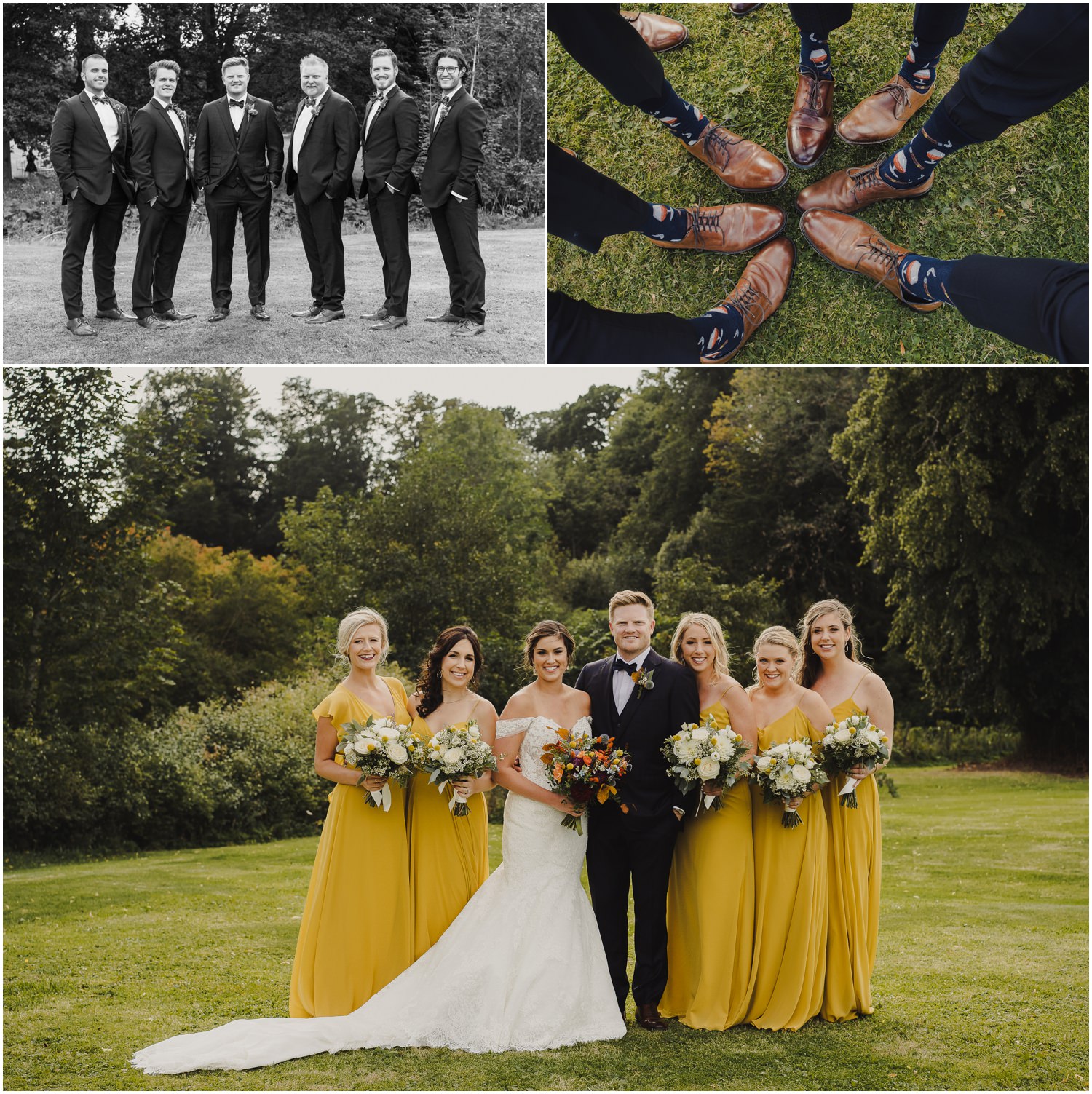 bridesmaids with the groom