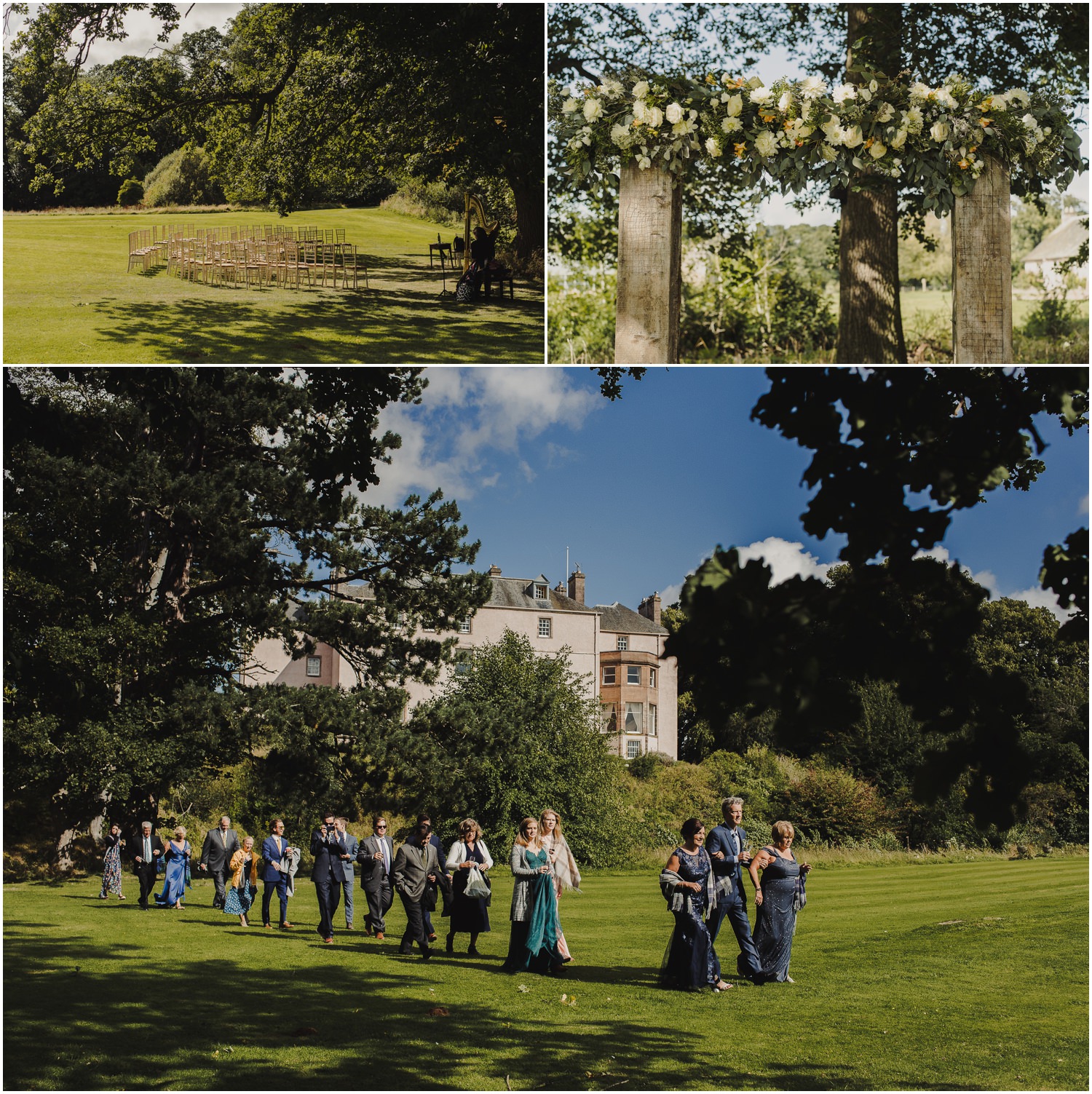 outdoor wedding ceremony in east lothian