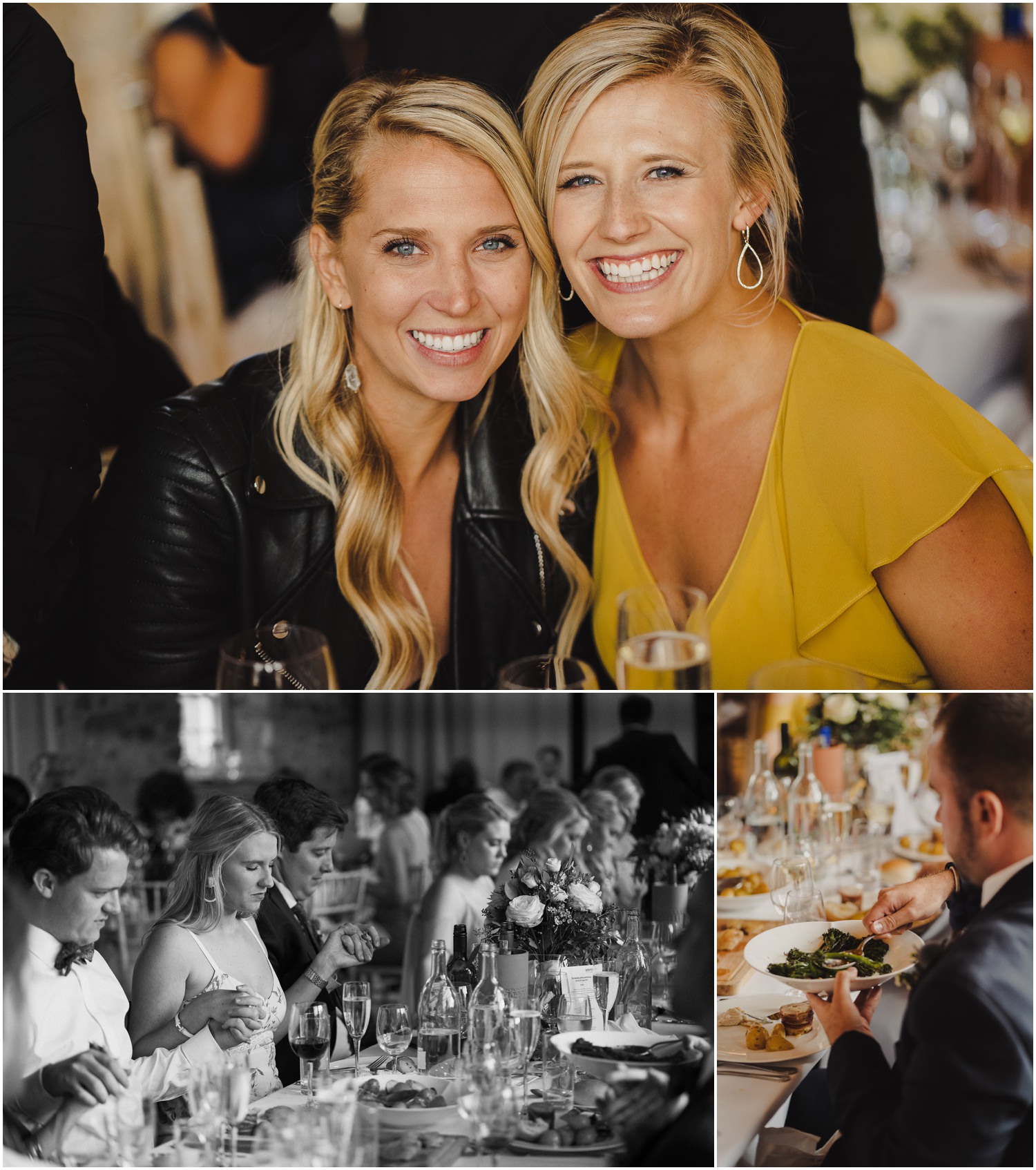 wedding meal at the barn