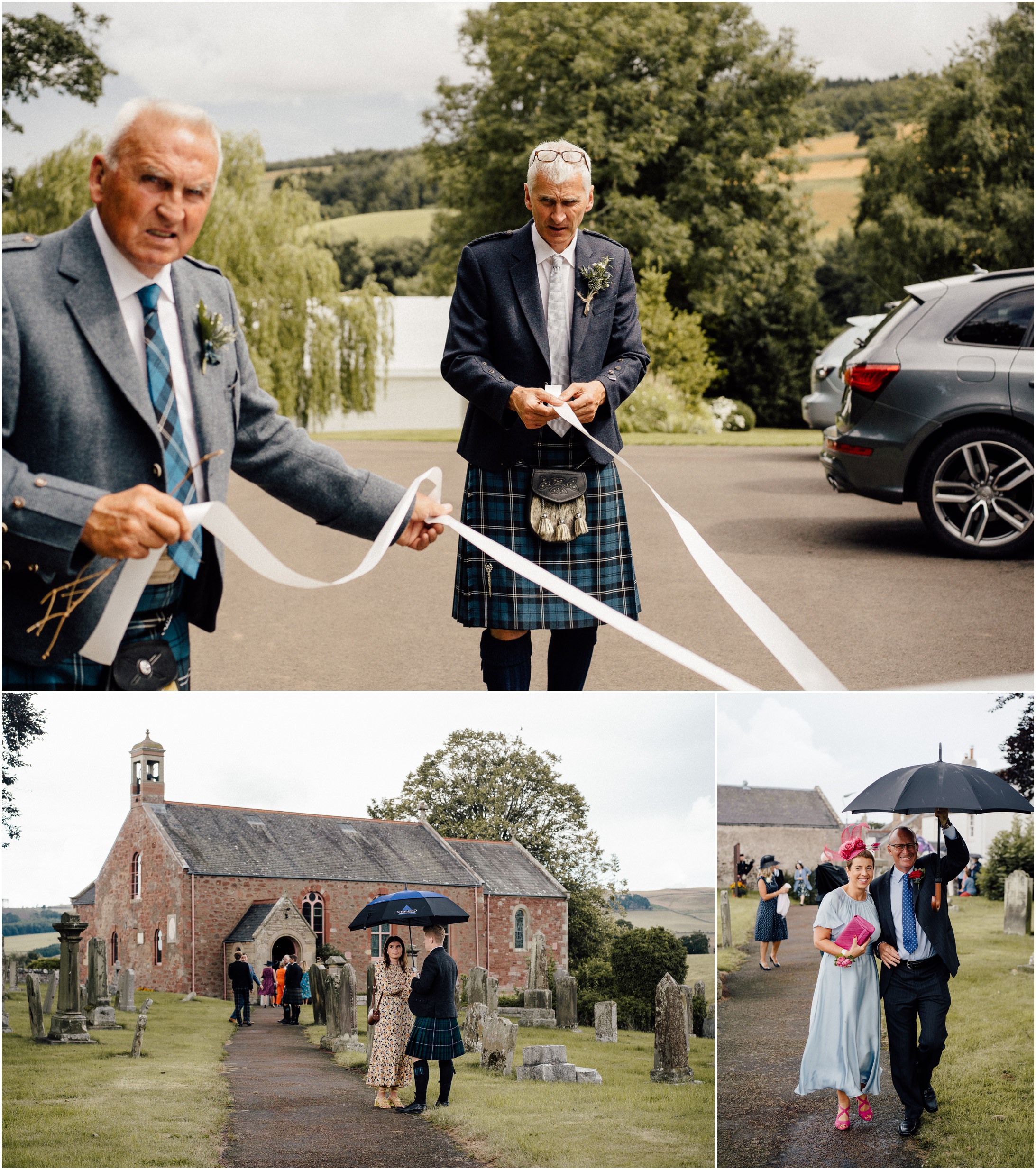 getting ready for a farm wedding