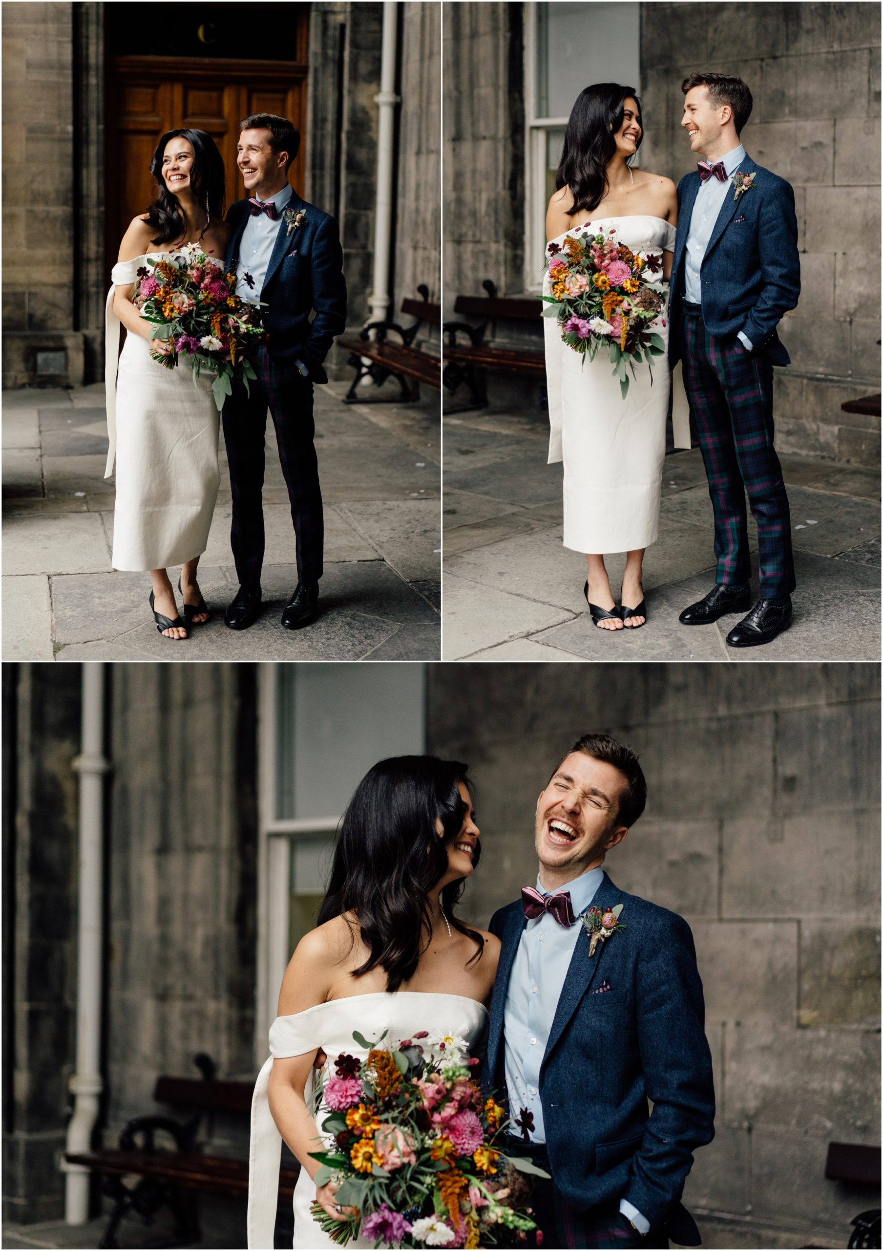 stylish bride in timeless wedding dress