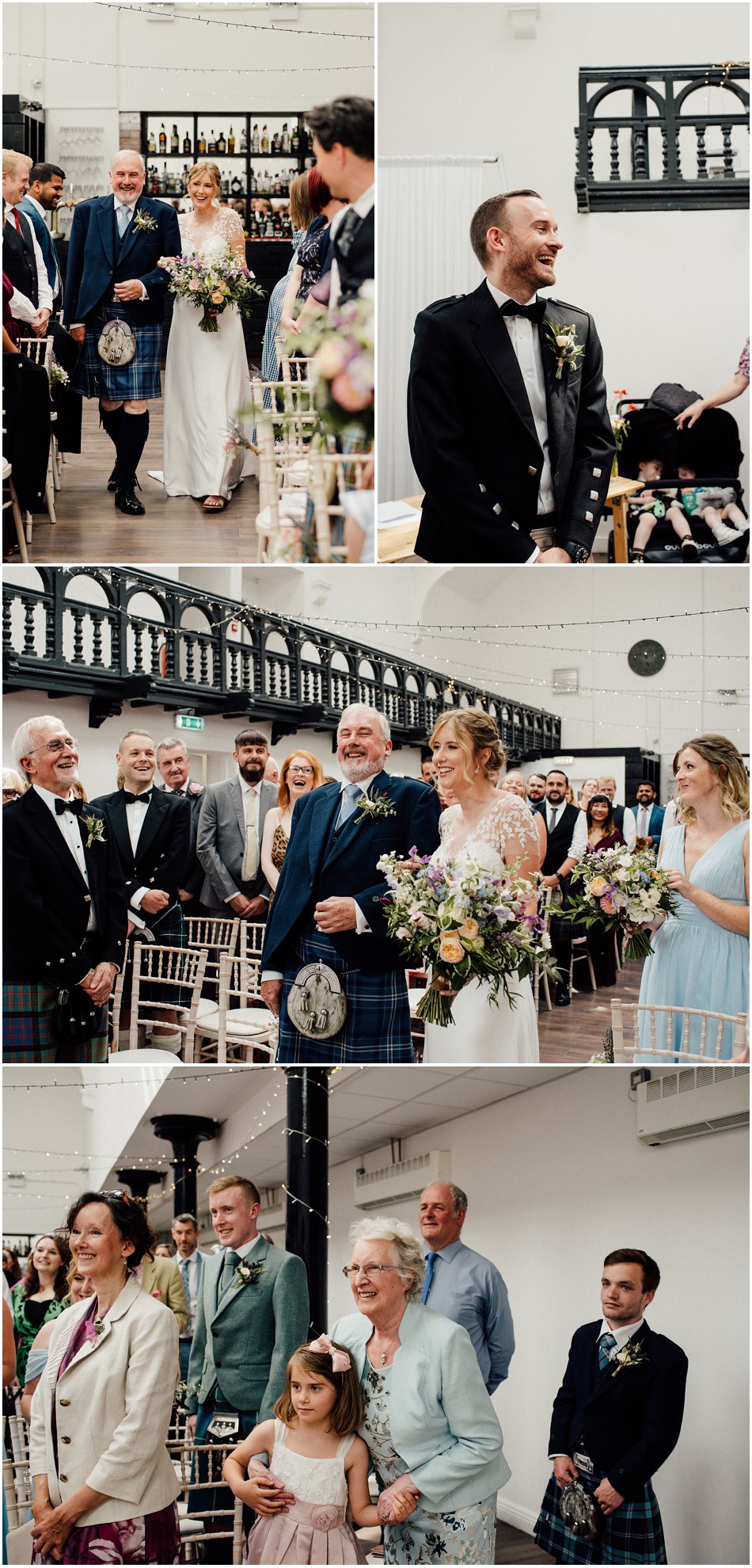 bride arriving with her dad at dr bells bath