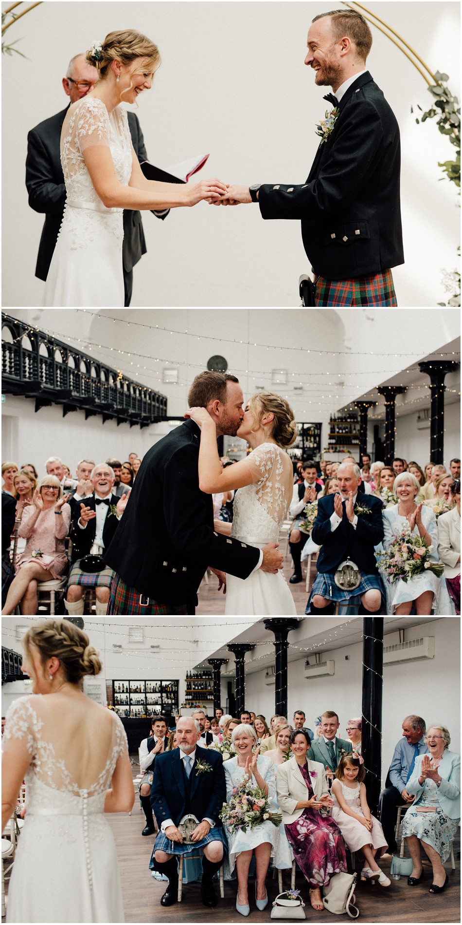 wedding kiss natural wedding photographer scotland