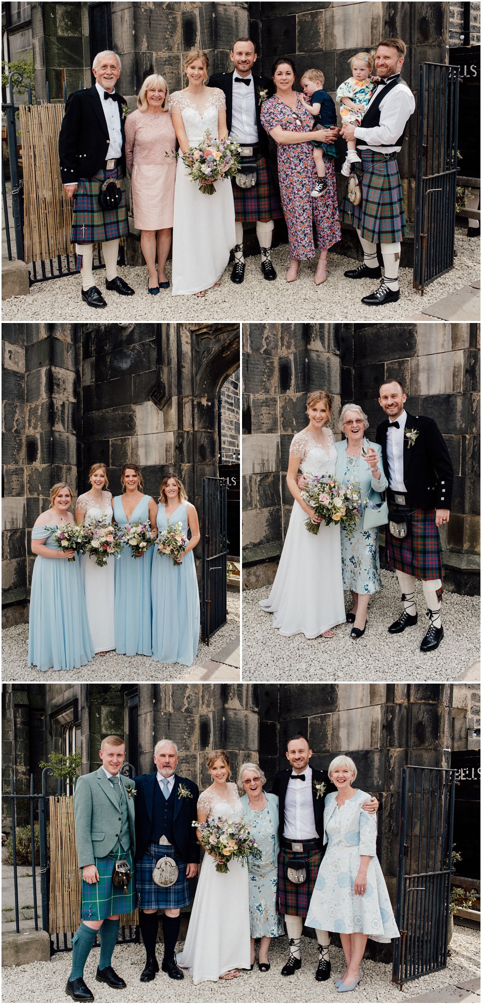 family group wedding photos at old dr bells baths