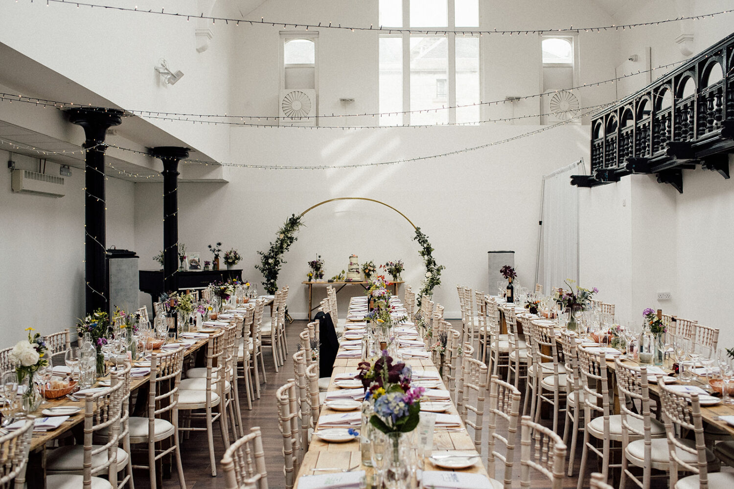 Diy decorations at Laura & Ali's wedding at the Dr bells baths.