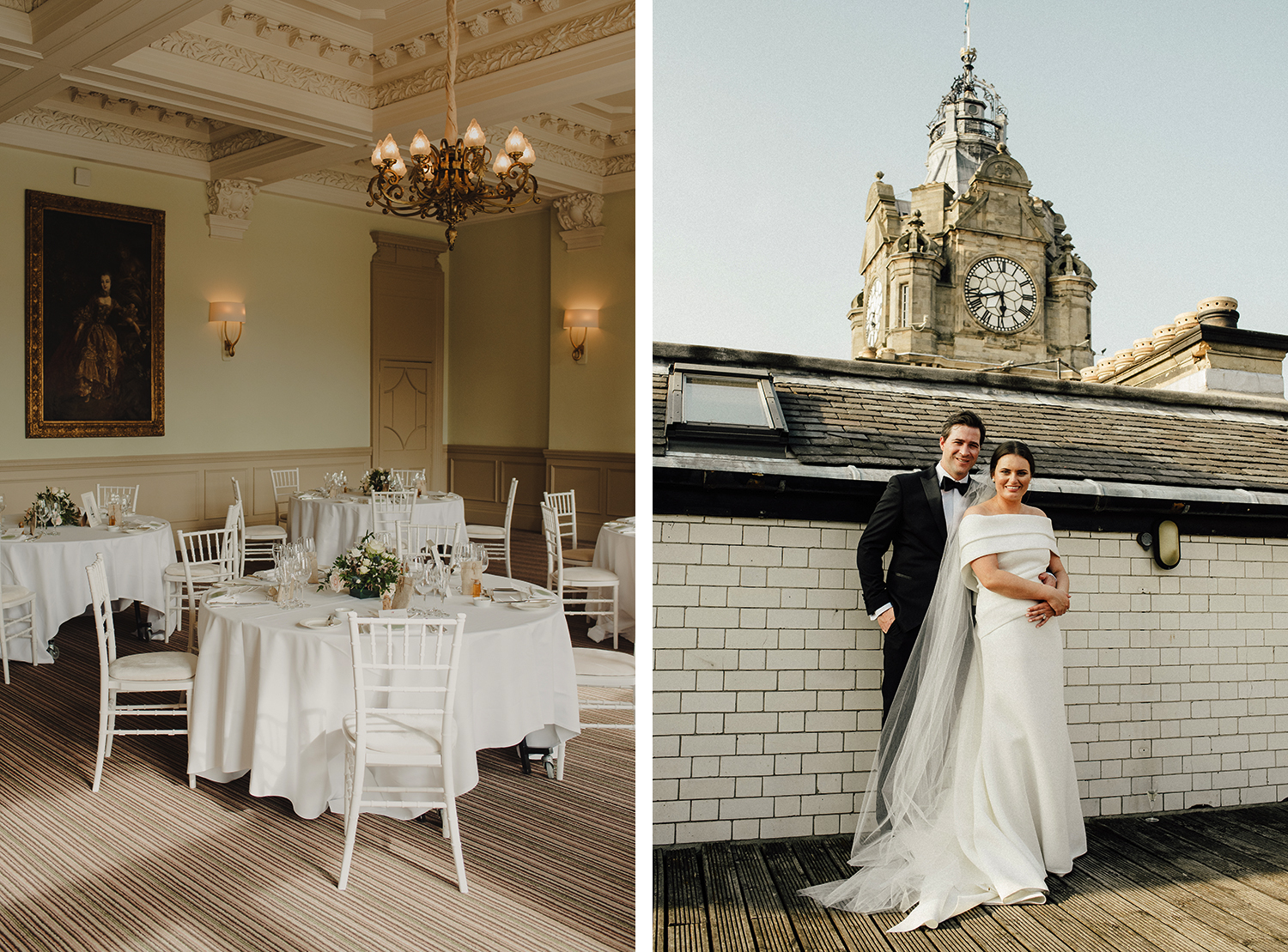 Destination wedding at the Balmoral Hotel in Edinburgh.