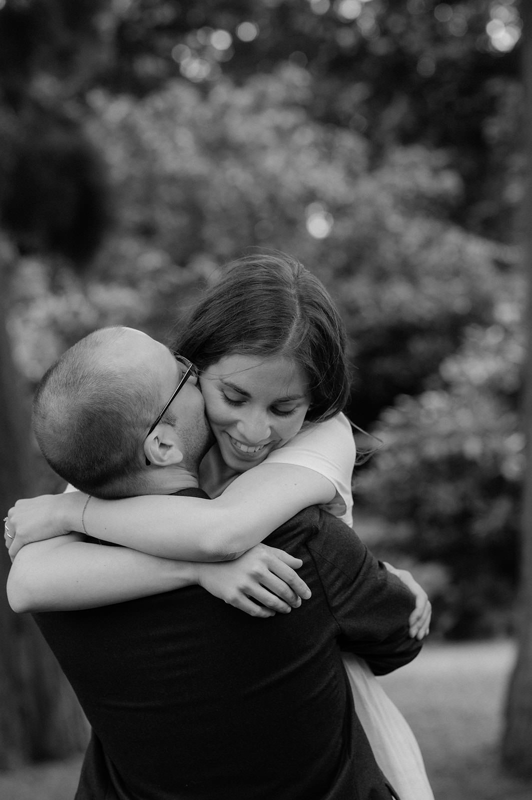 Black and white photos of a wedding couple married at the Royal Botanic Gardens in edinburgh.