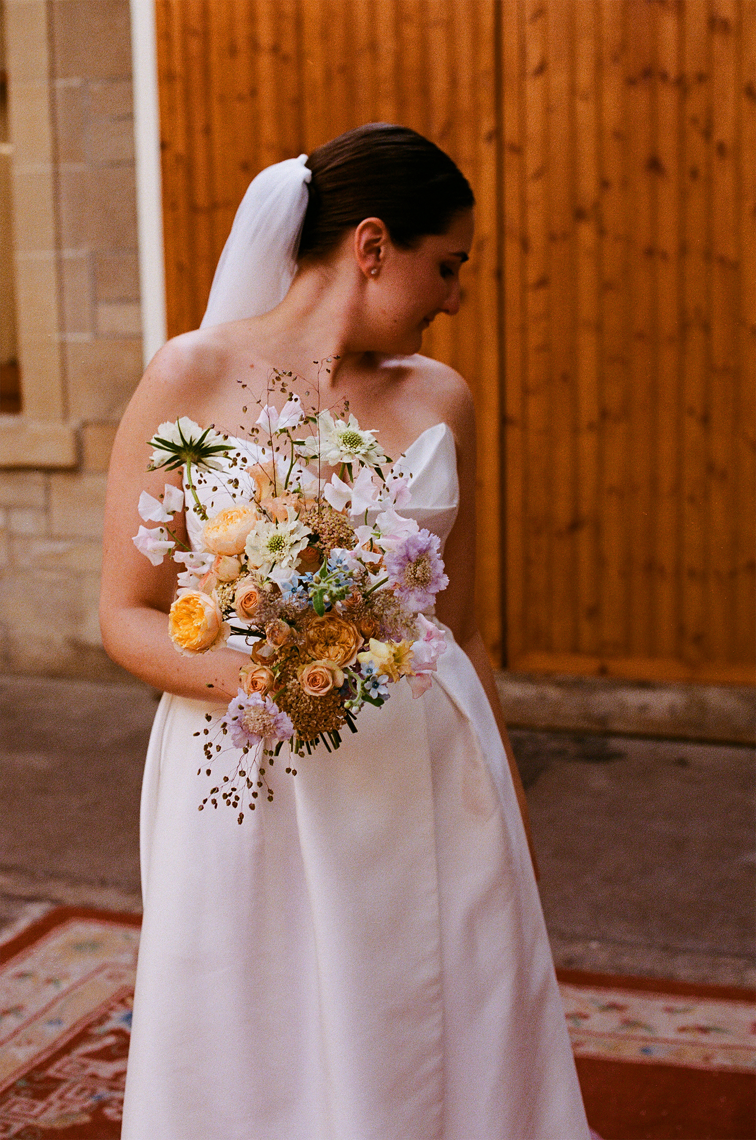 Portrait of the bride taken with 35mm analogue camera.