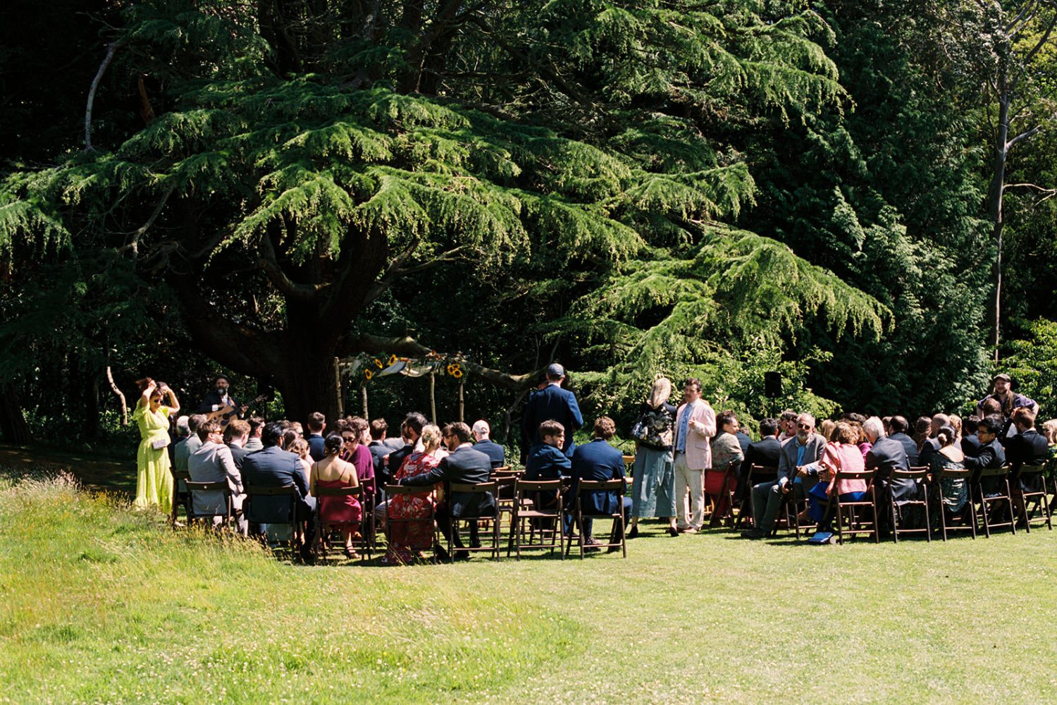 Outdoor wedding ceremony at Cambo Estate, photographed by Scotland wedding photographer.
