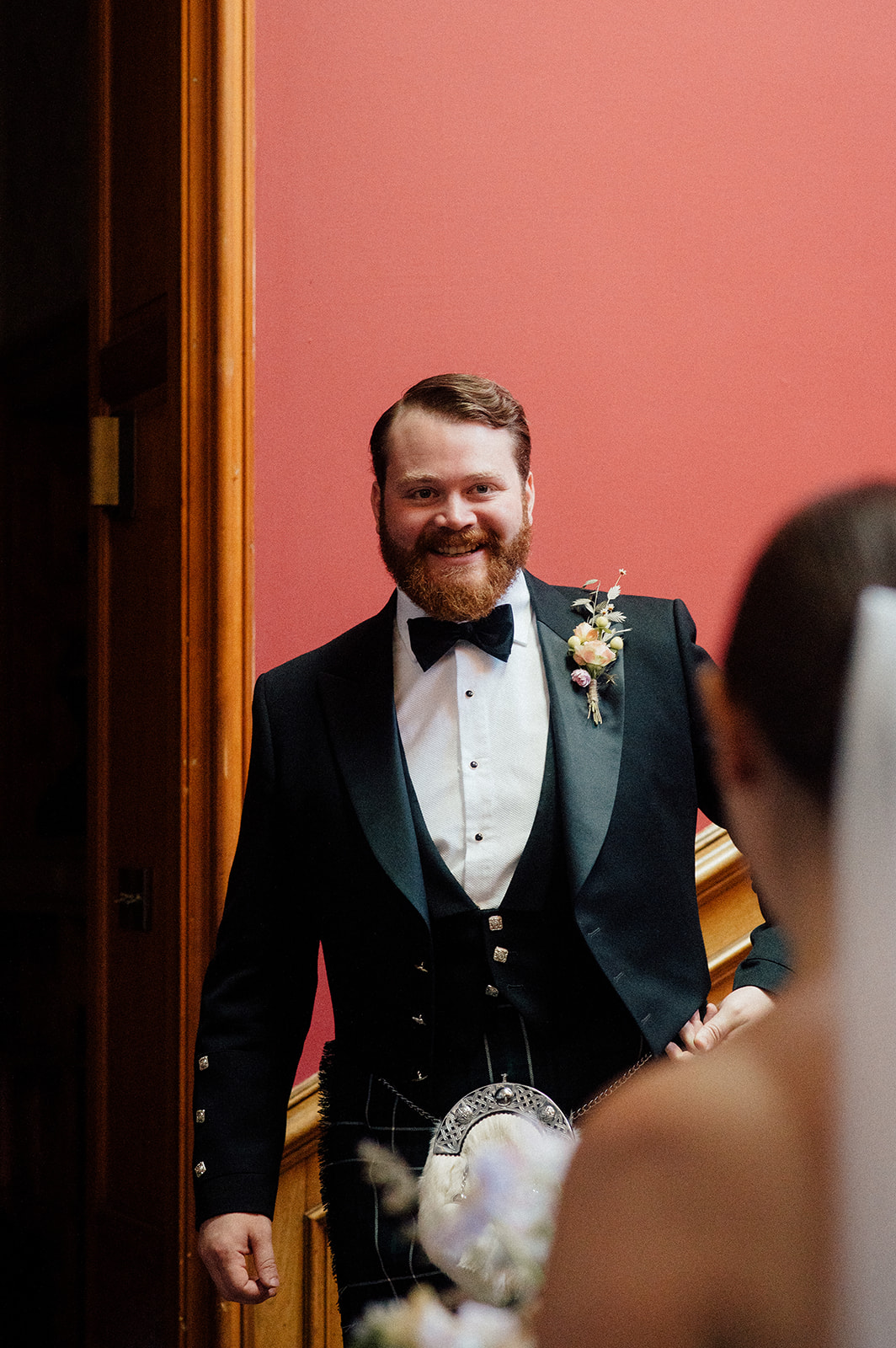Will seeing his bride for the first time in a wedding dress.