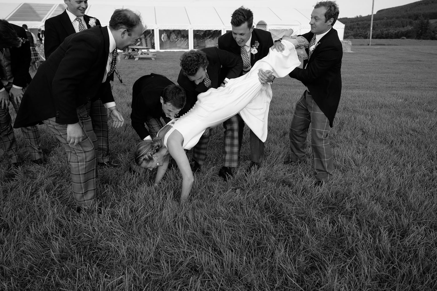 Creative bridal party ideas captured by documentary Scotland wedding photographer.
