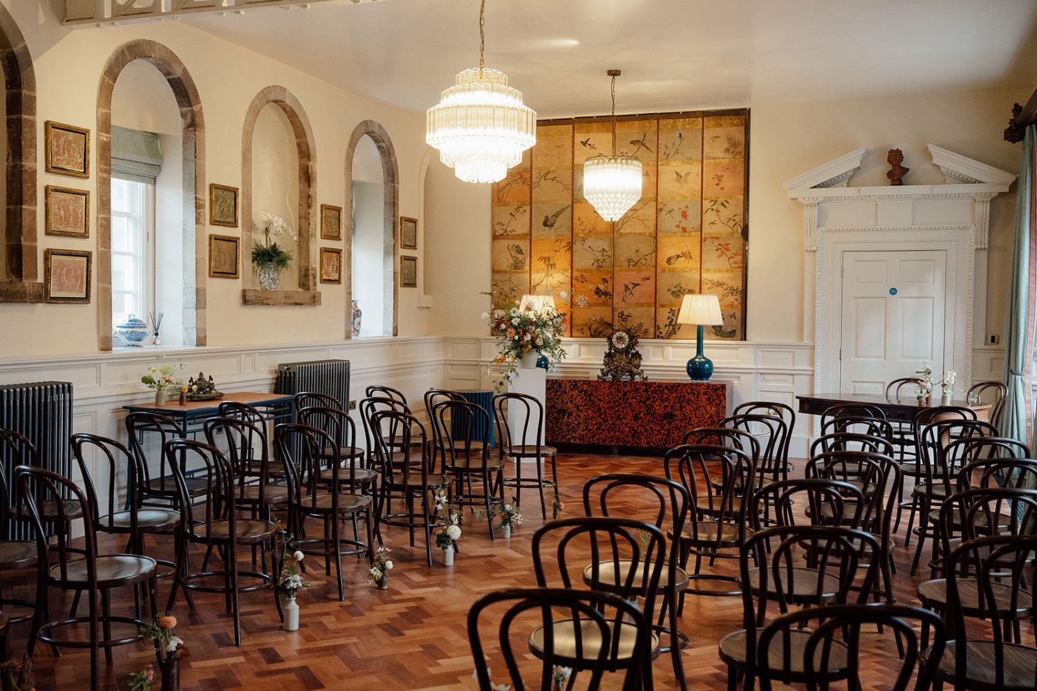 Ceremony room in the Penicuik House near Edinburgh.