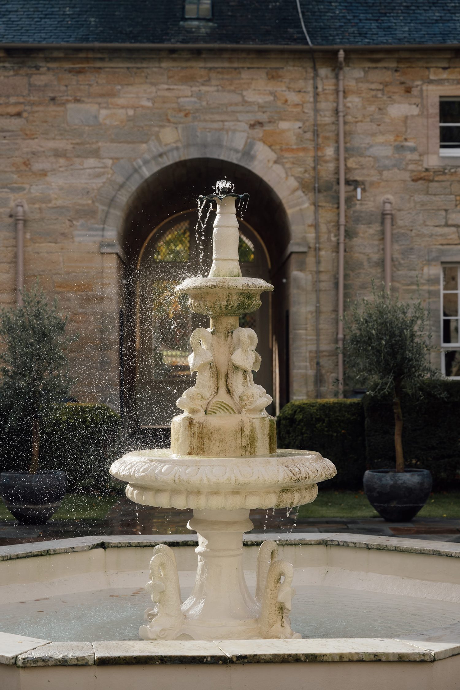 Penicuik House, wedding photos showing the outside area of the venue.