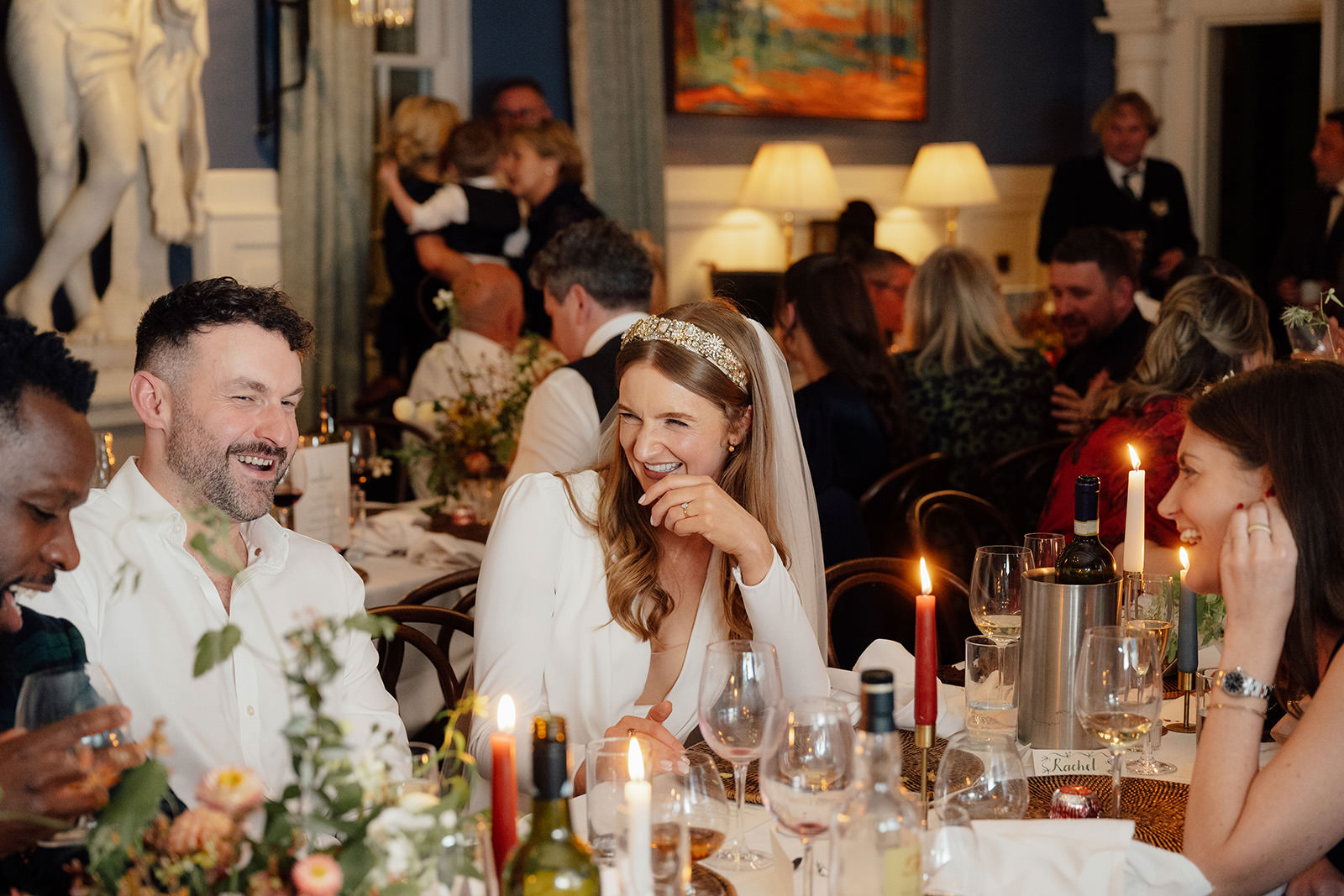 Photo taken during wedding meal at the Penicuik House.