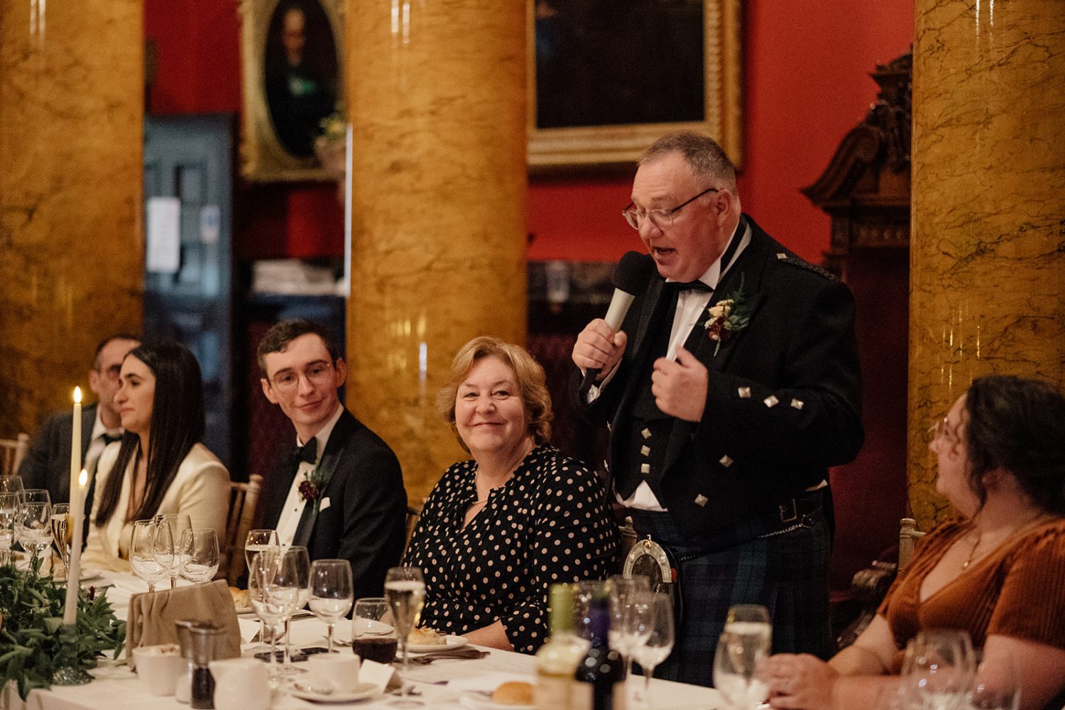 Wedding speech captured by Edinburgh photographer.
