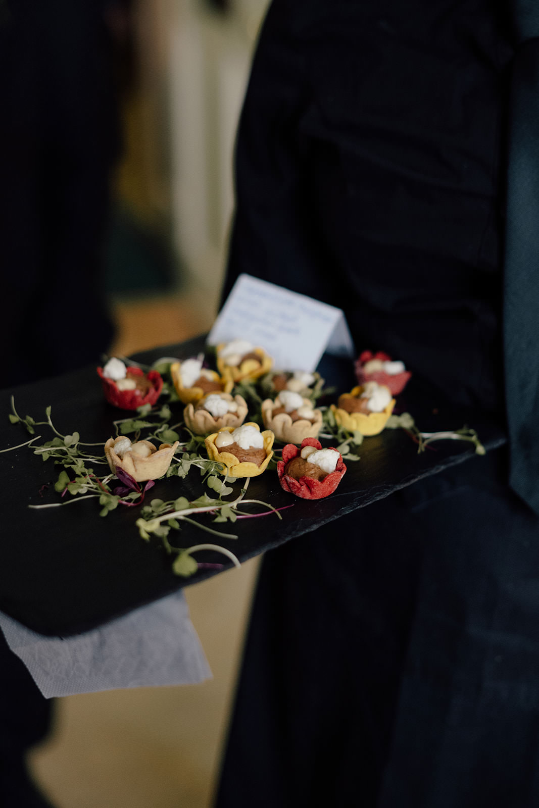 Canapes served by saltire group at the RCPE wedding venue.
