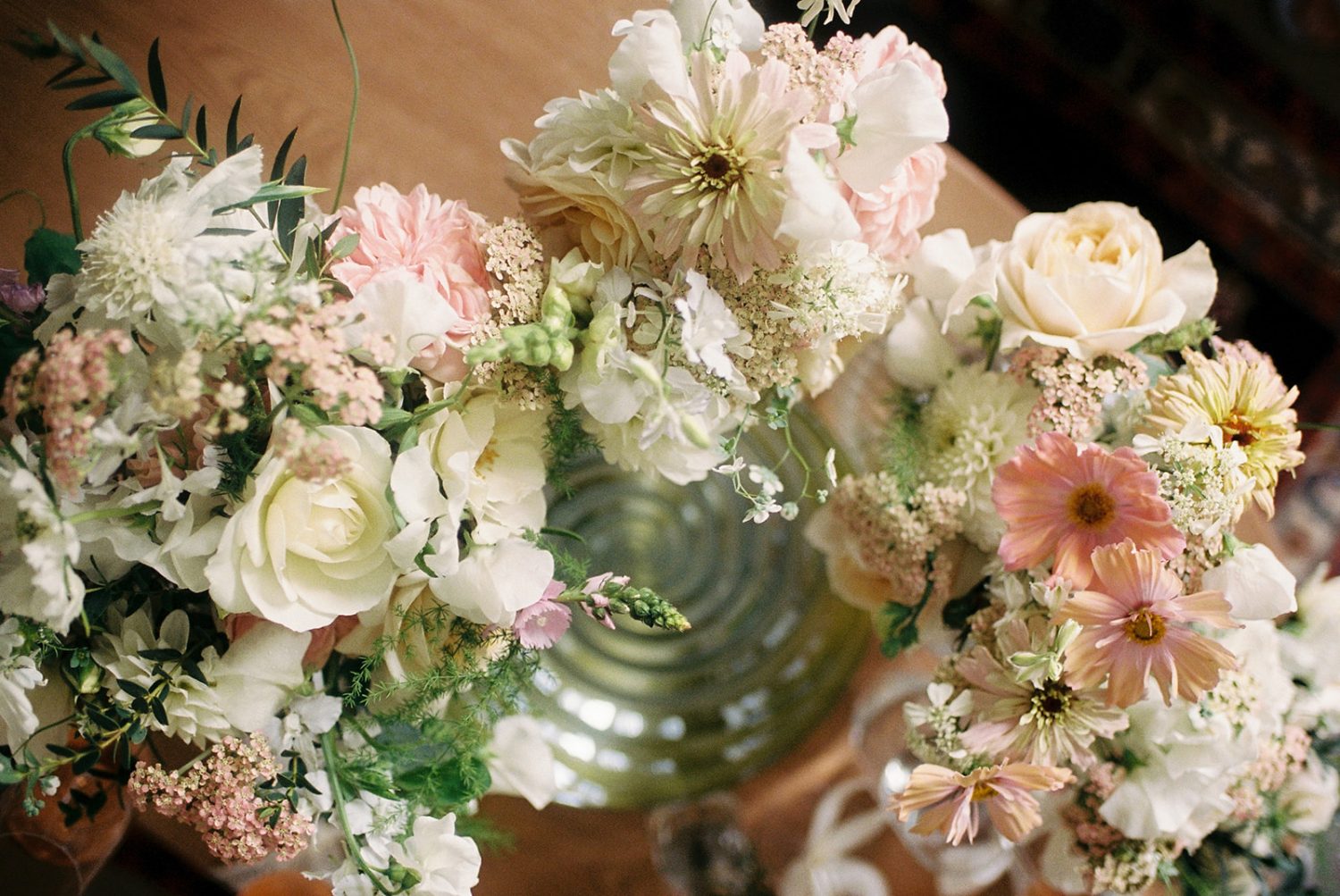 Bridal flowers captured on 35mm film, wedding photographer Edinburgh.